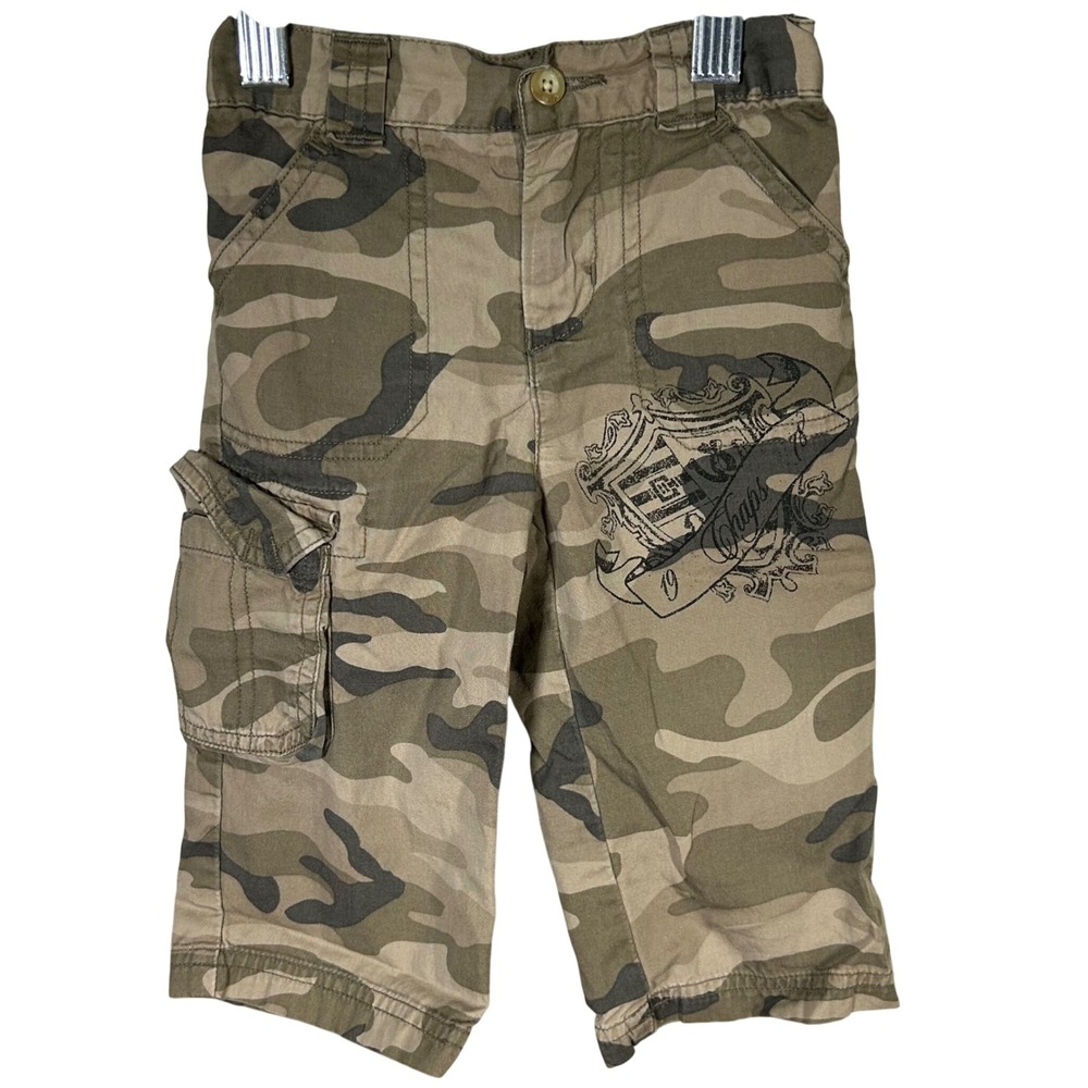 Chaps Camo Cargo Pants Boys 12 Months Military Style‎ with Crest Logo